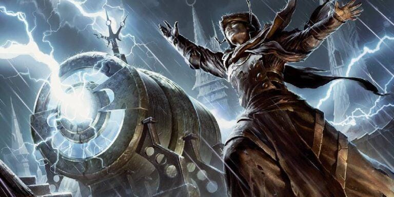 Harness the Storm MtG art showing a stormy night