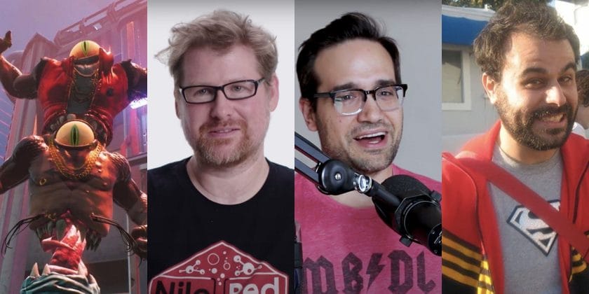High On Life's Skrendel Brothers with actors Justin Roiland, Ryan Ridley and Abed Gheith.