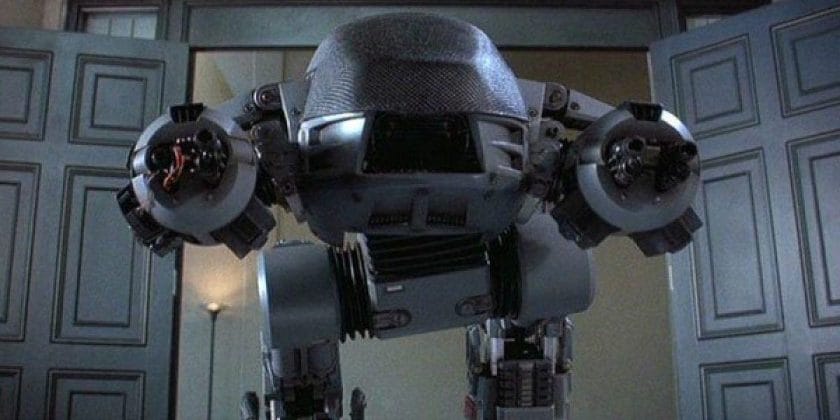 ED-209 and its weapons are drawn in RoboCop 1987