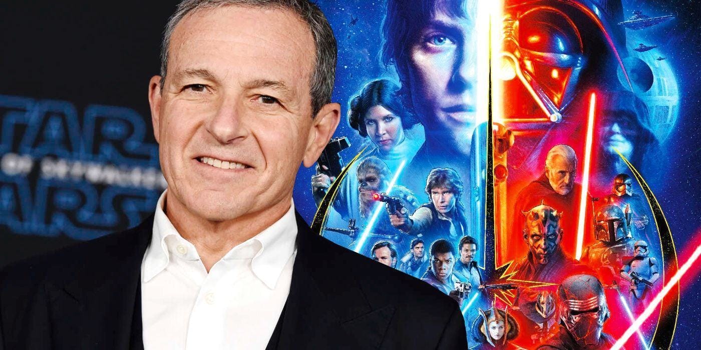 Collage Image with Disney CEO Bog Iger and Star Wars Poster