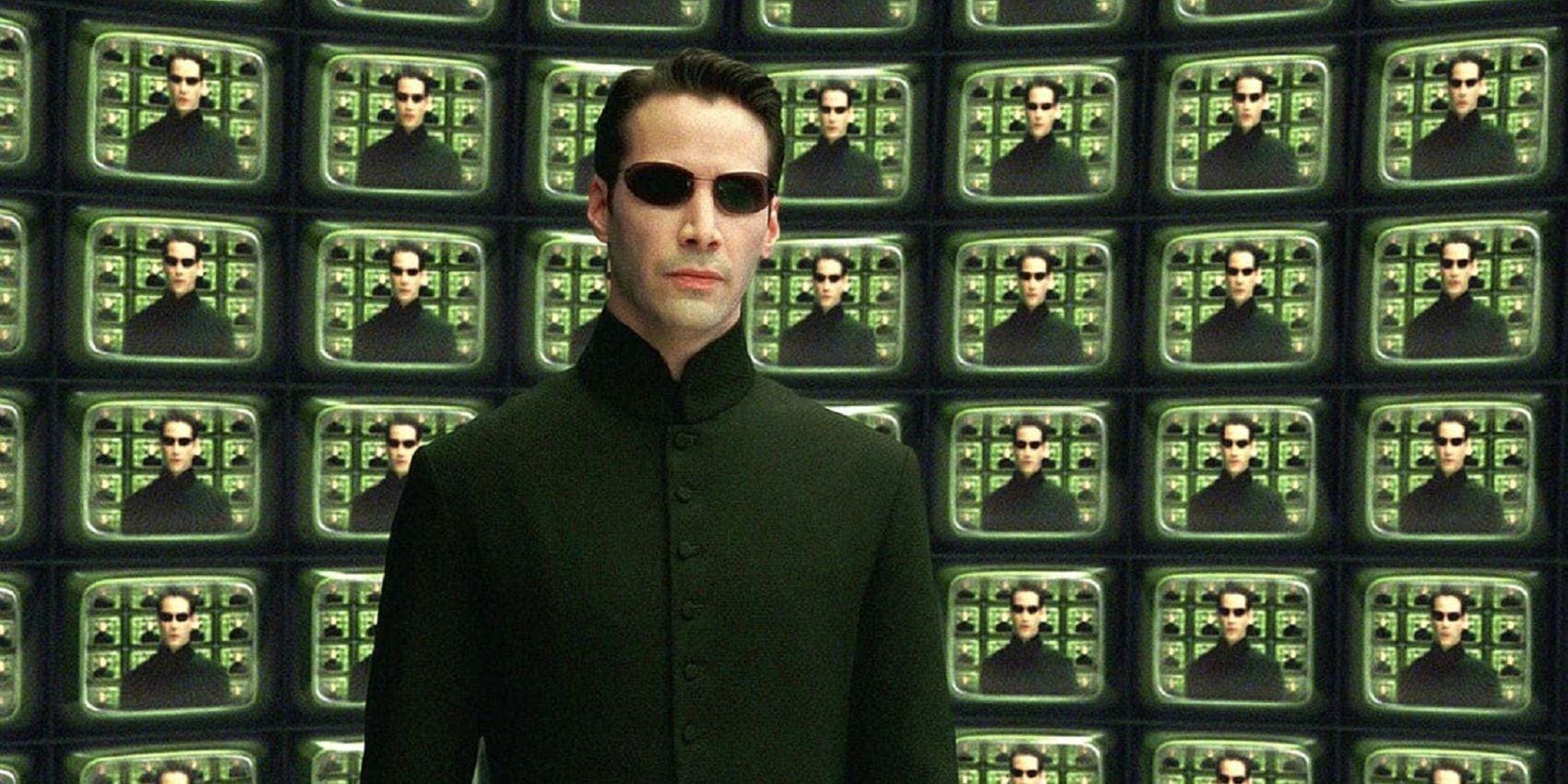 Keanu Reeves as Neo in the Matrix Architect scene