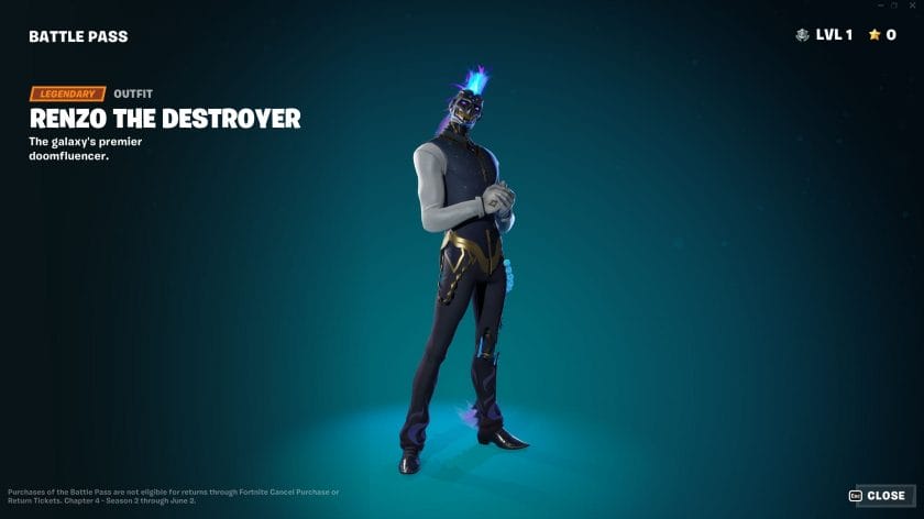 Fortnite Chapter 4 Season 2 Battle Pass Renzo The Destroyer Outfit