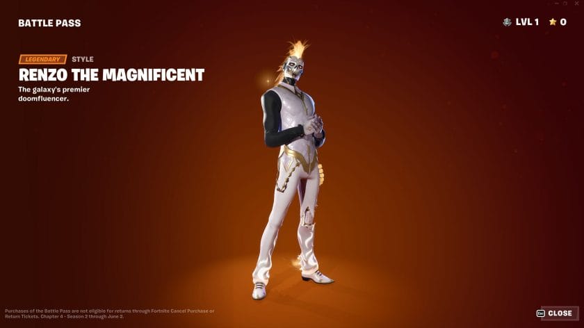 Fortnite Chapter 4 Season 2 Renzo The Magnificent Outfit Style