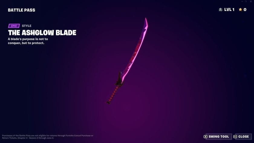 Fortnite Chapter 4 Season 2 Battle Pass The Ashglow Blade Style