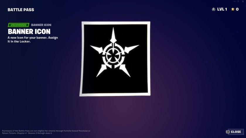 Fortnite Chapter 4 Season 2 Battle Pass Page 10 Banner Icon
