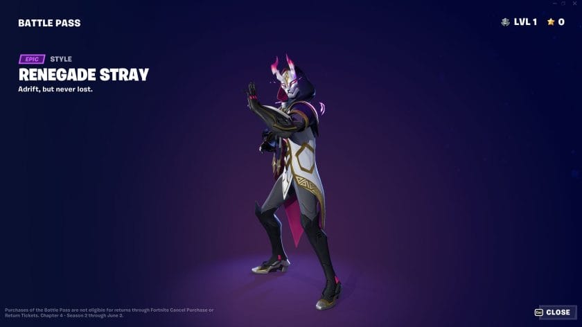 Fortnite Chapter 4 Season 2 Battle Pass Renegade Stray Outfit Style