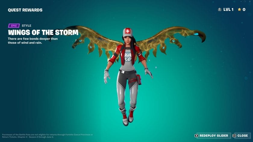 Fortnite Chapter 4 Season 2 Battle Pass Wings Of The Storm Glider Style