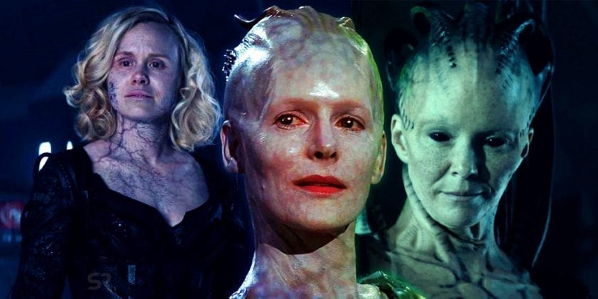 Alison Pill, Alice Krige, Anne Worthing as Queen Borg