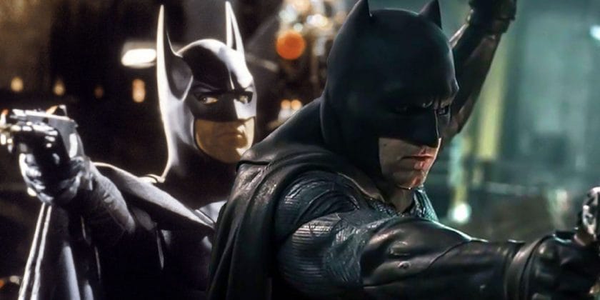 Batman played by Michael Keaton and Ben Affleck