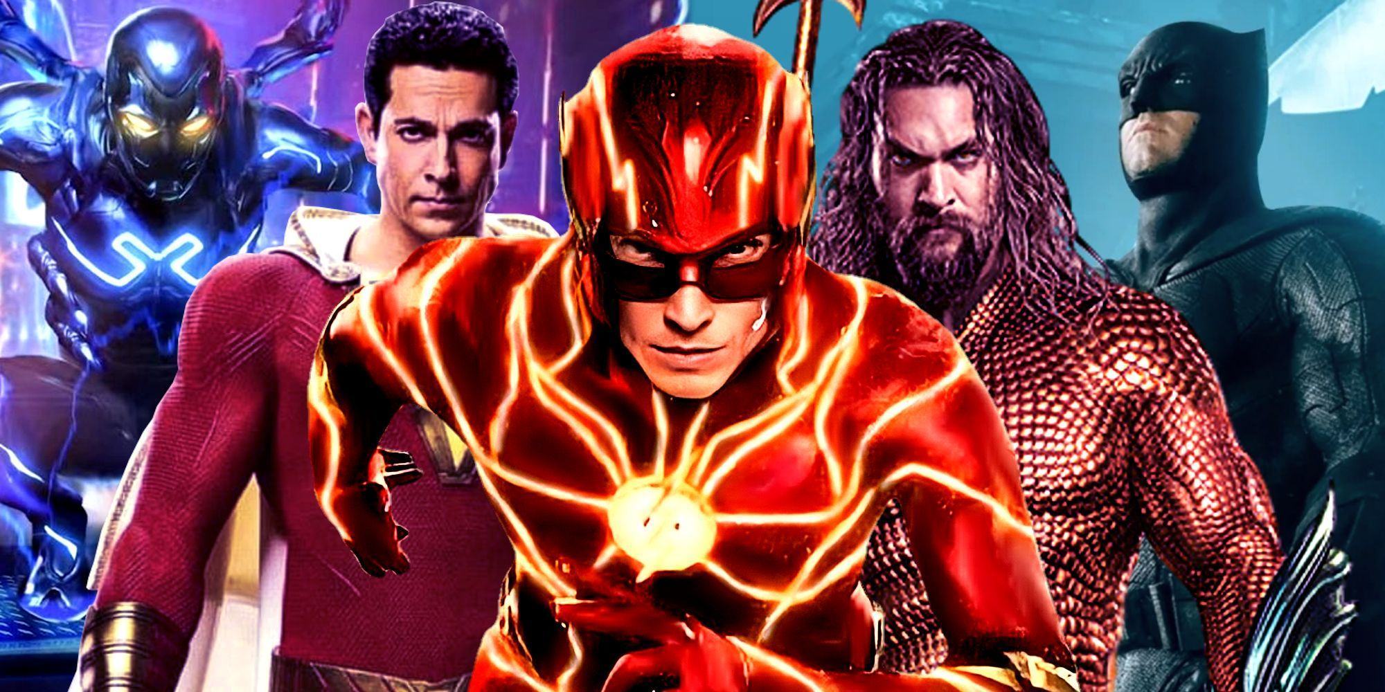 2023 DC Movies Flash, Shazam, Aquaman, and Blue Beetle