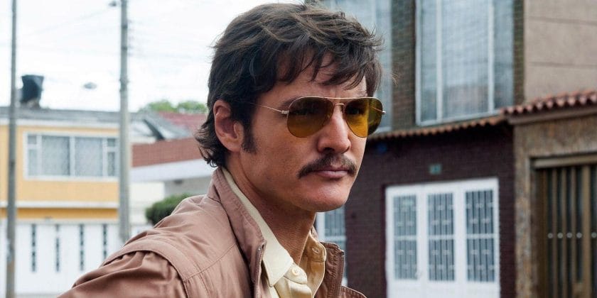 Pedro Pascal wears sunglasses in Narcos