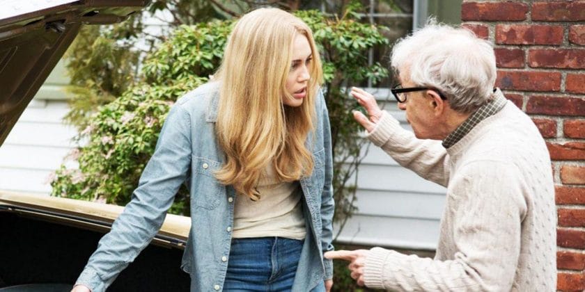 Woody Allen and Miley Cyrus in the 2016 Amazon Prime mini-series "Crisis in Six Acts"