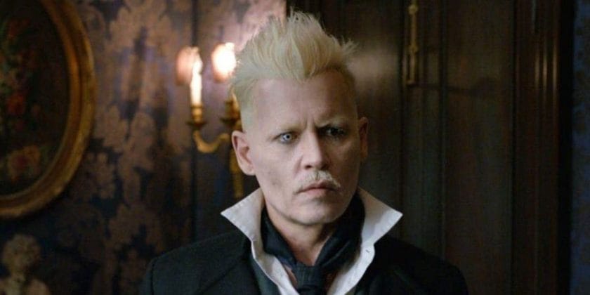 Grindelwald in a suit with one eye looking forward, Fantastic Beast