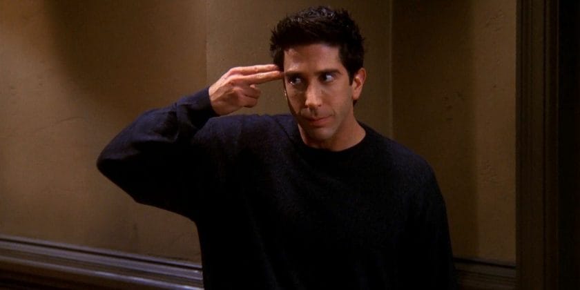 Ross performs his signature eel salute