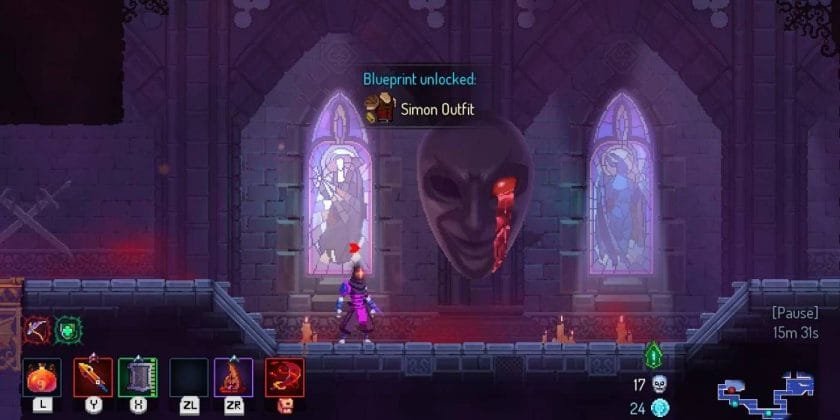 Dead Cells return to Castlevania's Legendary Room in Dracula's Castle to unlock Simon Outfit Cosmetic Blueprints