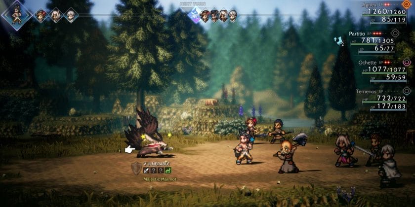 Octopath Traveler 2 uses NPCs to battle with the trailblazing action skills of some of the world's main characters