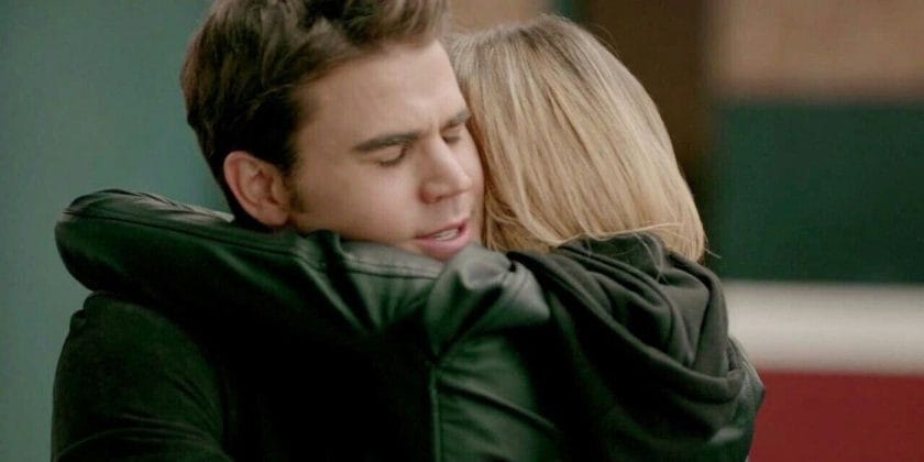 Stefan and Lexi embrace in The Vampire Diaries