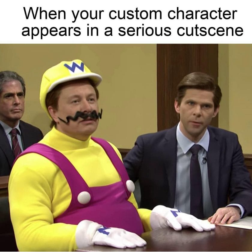Elon Musk's Wario was pretty controversial in his day, but it's a good cut-scene meme.