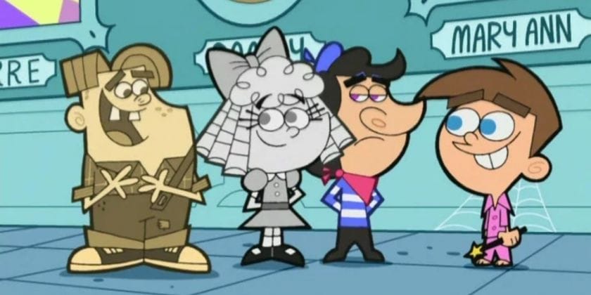 Timmy talks to the other godchildren in Fairly Oddparents.