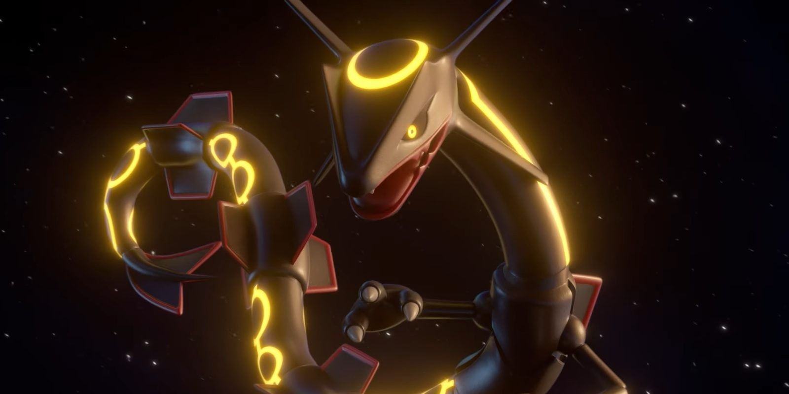A Shiny Rayquaza, as seen in a teaser trailer for Pokémon GO.