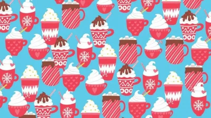 Only people with a high IQ can solve this optical illusion test.  Only 5% of people can spot the cookie hidden in the hot chocolate in the picture within 9 seconds