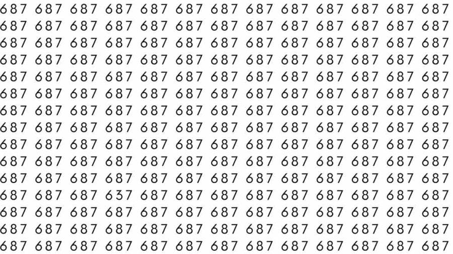 Optical Illusion: If you have sharp eyes find 637 among 687 in 6 Seconds?