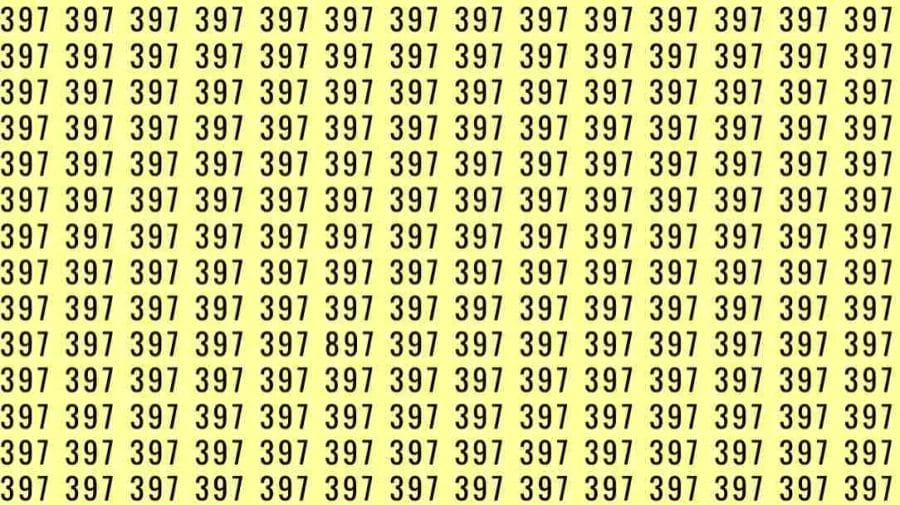 Optical Illusion: If you have hawk eyes find 897 among 397 in 10 Seconds?