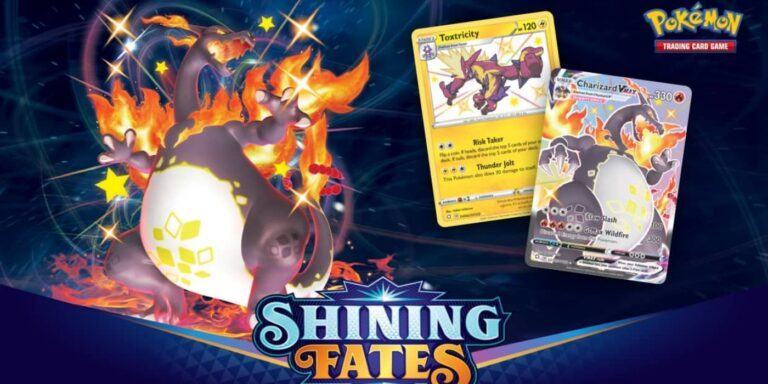 Pokemon TCG: Shining Fates with shiny Gigantimax Charizard.