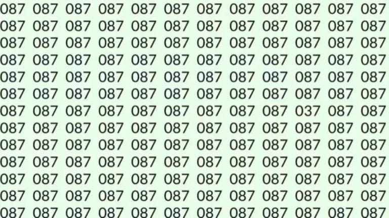 Optical Illusion: Can you find 037 among 087 in 10 Seconds?