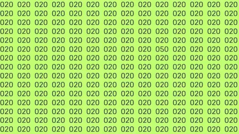 Optical Illusion Brain Test: If you have hawk eyes find 050 among 020 in 7 Seconds?