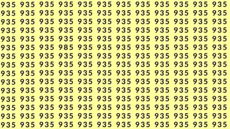 Optical Illusion: If you have hawk eyes find 985 among 935 in 10 Seconds?