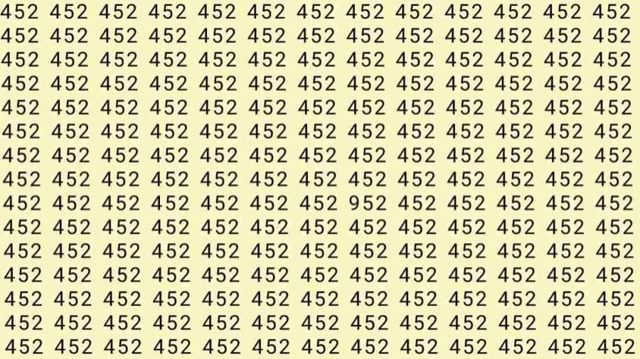 Optical Illusion: If you have sharp eyes find 952 among 452 in 10 Seconds?
