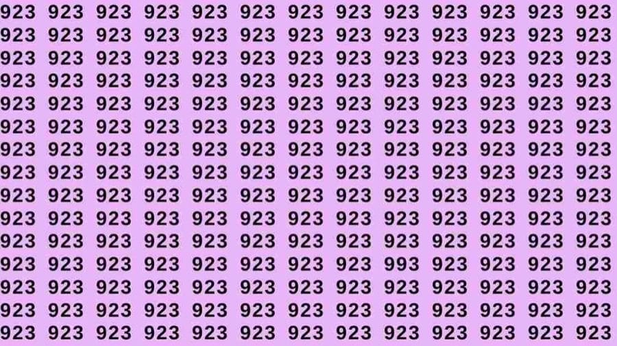 Optical Illusion: If you have hawk eyes find 993 among 923 in 12 Seconds?