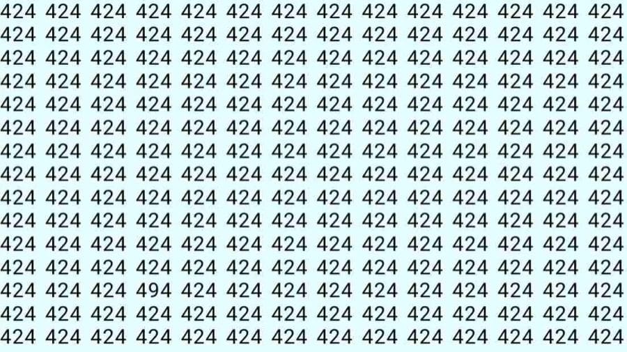 Observation Skills Test: If you have Eagle Eyes find the number 494 among 424 in 9 Seconds?