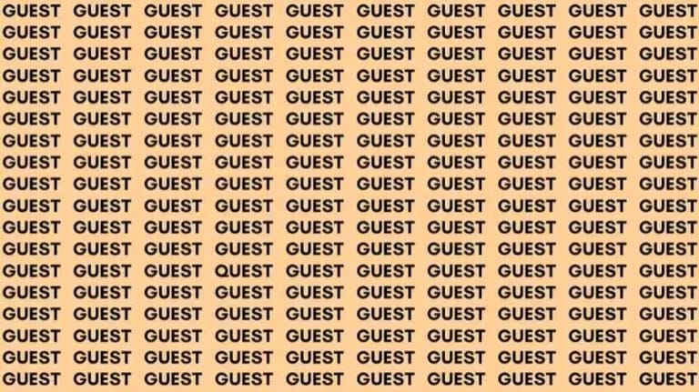 Optical Illusion Test: If you have Eagle Eyes find the Word Quest among Guest in 08 Secs