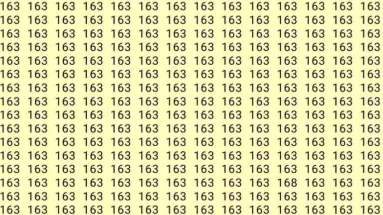 Observation Skills Test: If you have Sharp Eyes Find the number 168 among 163 in 8 Seconds?