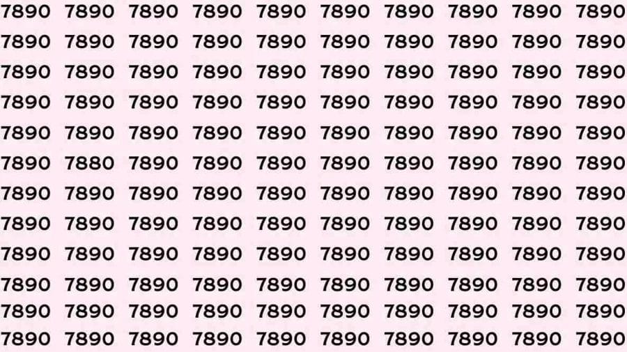 Observation Skill Test: Can you find the number 7880 among 7890 in 10 seconds?