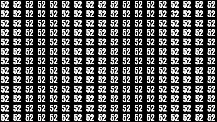 Observation Skills Test: If you have Sharp Eyes find the Number 32 among 52 in 13 Secs