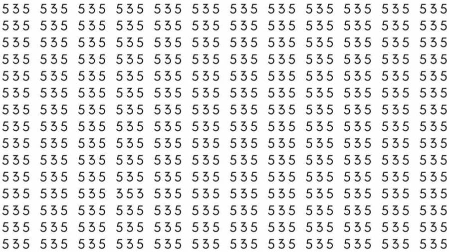 Optical Illusion Brain Test: If you have eagle eyes find 353 among 535 in 5 Seconds?