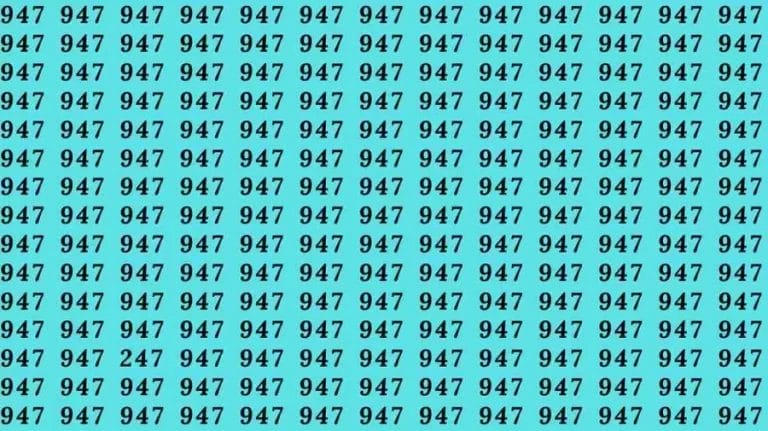 Optical Illusion Brain Test: If you have eagle eyes find 247 among 947 in 5 Seconds?