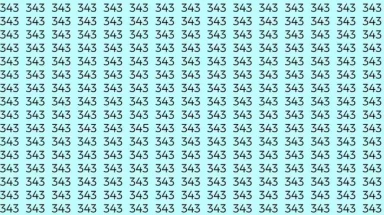 Optical Illusion: Can you find 345 among 343 in 8 Seconds? Explanation and Solution to the Optical Illusion