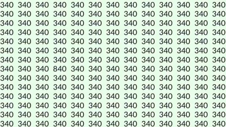 Optical Illusion: Can you find 840 among 340 in 8 Seconds? Explanation and Solution to the Optical Illusion