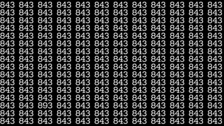 Optical Illusion: If you have sharp eyes find 893 among 843 in 10 Seconds?