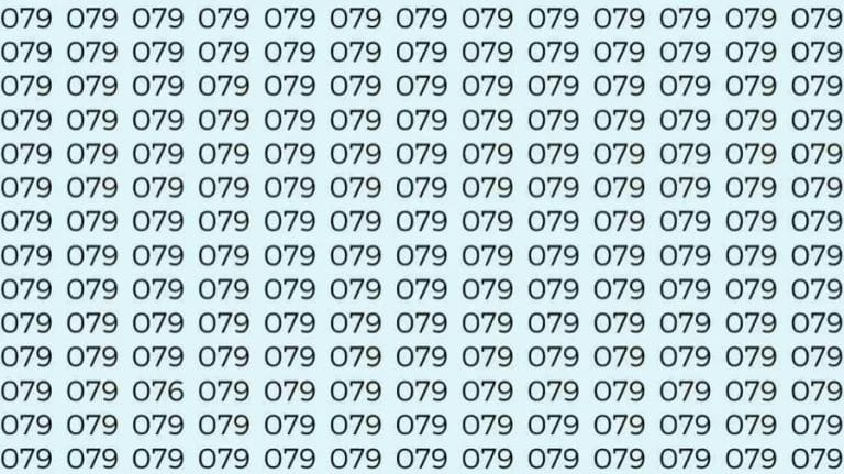 Optical Illusion Test: If you have Sharp Eyes Find the number 076 among 079 in 8 Seconds?