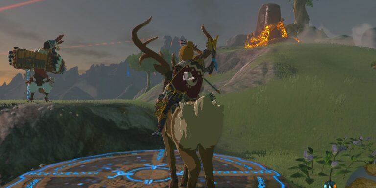 Link can ride a stag to solve the Crowned Beast Shrine Quest in Breath of the Wild.