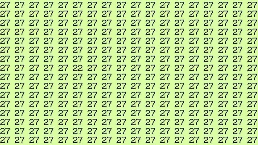 Observation Skills Test: If you have Eagle Eyes Find the number 22 among 27 in 9 Seconds?