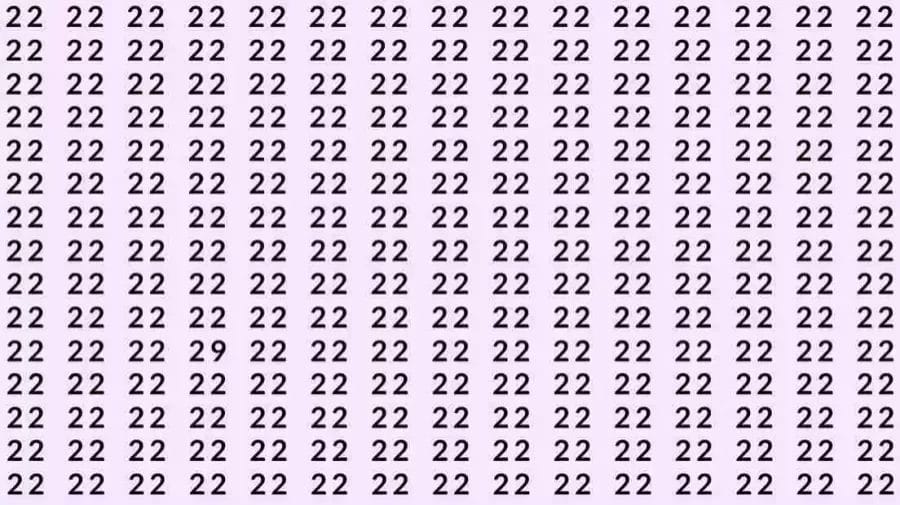 Observation Skill Test: If you have Eagle Eyes Find the number 29 among 22 in 9 Seconds?