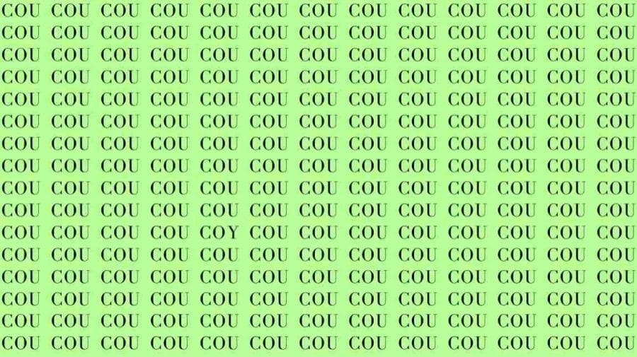 Optical Illusion Brain Test: If you have Eagle Eyes find the Word Coy among Cou in 10 Secs