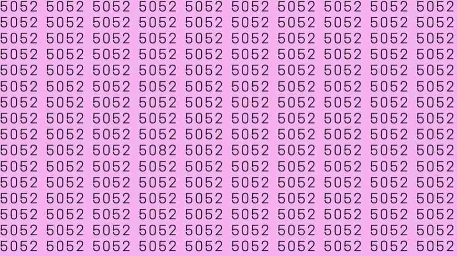 Observation Skills Test: If you have Eagle Eyes Find the number 5082 among 5052 in 6 Seconds?