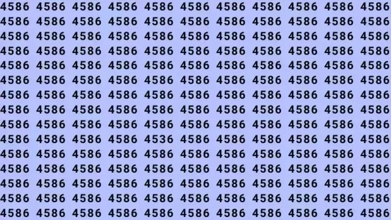 Optical Illusion Brain Test: If you have Sharp Eyes Find the number 4536 among 4586 in 7 Seconds?